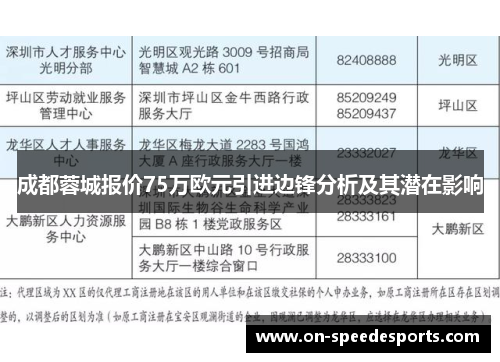 成都蓉城报价75万欧元引进边锋分析及其潜在影响