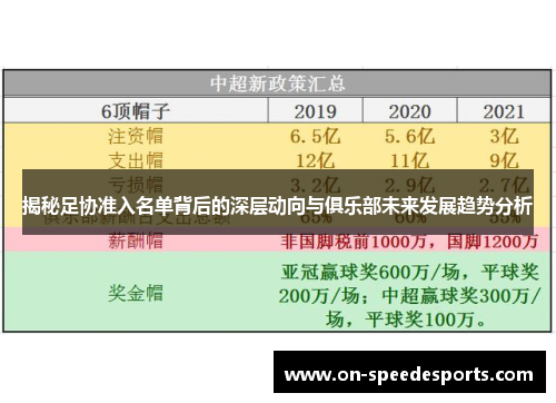 揭秘足协准入名单背后的深层动向与俱乐部未来发展趋势分析